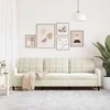 Trivietė sofa, kreminės spalvos, 210cm, aksomas