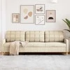Trivietė sofa, kreminės spalvos, 210cm, audinys