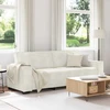 Trivietė sofa, kreminės spalvos, 220x78x84 cm, aksomas
