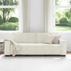Trivietė sofa, kreminės spalvos, 220x78x84 cm, aksomas