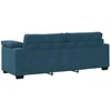 Trivietė sofa, mėlyna, 220x77x82 cm, aksomas