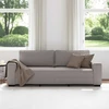 Trivietė sofa, pilkai ruda, 220x77x82 cm, audinys