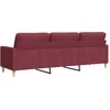 Trivietė sofa, raudonojo vyno spalvos, 180cm, audinys