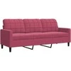 Trivietė sofa, raudonojo vyno spalvos, 180cm, aksomas