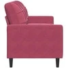 Trivietė sofa, raudonojo vyno spalvos, 180cm, aksomas