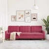 Trivietė sofa, raudonojo vyno spalvos, 210cm, aksomas