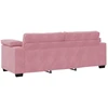 Trivietė sofa, rožinė, 220x77x82 cm, aksomas