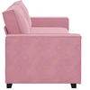 Trivietė sofa, rožinė, 220x78x84 cm, aksomas