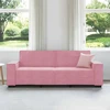 Trivietė sofa, rožinė, 220x78x84 cm, aksomas