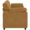 Trivietė sofa, ruda, 220x77x82 cm, aksominė