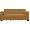 Trivietė sofa, ruda, 220x77x82 cm, aksominė