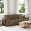 Trivietė sofa, ruda, 220x77x82 cm, audinys