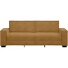 Trivietė sofa, ruda, 220x78x84 cm, aksominė