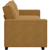 Trivietė sofa, ruda, 220x78x84 cm, aksominė