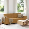 Trivietė sofa, ruda, 220x78x84 cm, aksominė