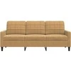 Trivietė sofa, rudos spalvos, 180cm, aksomas