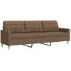 Trivietė sofa, rudos spalvos, 210cm, audinys