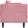 Trivietė sofa su pagalvėlėmis, rožinės spalvos, aksomas