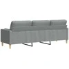 Trivietė sofa su pagalvėlėmis, šviesiai pilka, 210cm, audinys