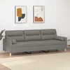 Trivietė sofa su pagalvėmis, tamsiai pilka, 210cm, audinys