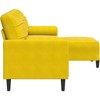 Trivietė sofa su pakoja, geltona, 210cm, aksomas