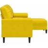 Trivietė sofa su pakoja, geltonos spalvos, 180cm, aksomas