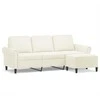 Trivietė sofa su pakoja, kreminės spalvos, 180cm, aksomas