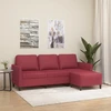 Trivietė sofa su pakoja, raudonojo vyno, 180cm, dirbtinė oda