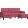 Trivietė sofa su pakoja, raudonojo vyno spalvos, 180cm, aksomas