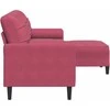 Trivietė sofa su pakoja, raudonojo vyno spalvos, 210cm, aksomas