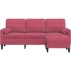 Trivietė sofa su pakoja, raudonojo vyno spalvos, 180cm, aksomas