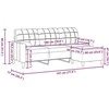 Trivietė sofa su pakoja, rožinės spalvos, 180cm, aksomas
