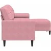 Trivietė sofa su pakoja, rožinės spalvos, 210cm, aksomas