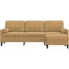 Trivietė sofa su pakoja, rudos spalvos, 210cm, aksomas