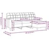 Trivietė sofa su pakoja, rudos spalvos, 180cm, aksomas