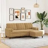Trivietė sofa su pakoja, rudos spalvos, 180cm, aksomas