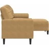 Trivietė sofa su pakoja, rudos spalvos, 180cm, aksomas