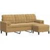 Trivietė sofa su pakoja, rudos spalvos, 180cm, aksomas