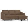 Trivietė sofa su pakoja, rudos spalvos, 180cm, audinys