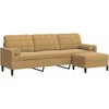 Trivietė sofa su pakoja, rudos spalvos, 210cm, aksomas