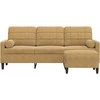 Trivietė sofa su pakoja, rudos spalvos, 180cm, aksomas