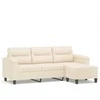 Trivietė sofa su pakoja, smėlio, 180cm, mikropluošto audinys