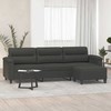 Trivietė sofa su pakoja, tamsiai pilka, 210cm, audinys
