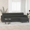 Trivietė sofa su pakoja, tamsiai pilka, 210cm, audinys