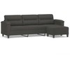 Trivietė sofa su pakoja, tamsiai pilka, 210cm, audinys