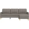Trivietė sofa su pakoja, taupe spalvos, 210cm, audinys