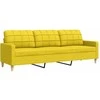 Trivietė sofa, šviesiai geltonos spalvos, 180cm, audinys