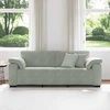 Trivietė sofa, šviesiai pilka, 220x77x82 cm, aksomas
