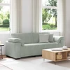 Trivietė sofa, šviesiai pilka, 220x77x82 cm, aksomas