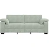 Trivietė sofa, šviesiai pilka, 220x77x82 cm, aksomas